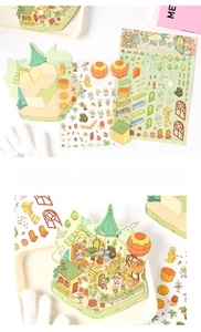 Autocollants de scène de conte de fées 3D miniatures pour le scrapbooking DIY