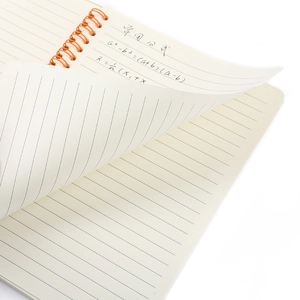 A5 Morandi spiral notebook with orange coil, horizontal lined pages and smooth paper