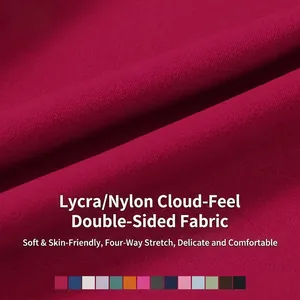 Pantaloncini da yoga a vita alta bordeaux in nylon-spandex con morbido tessuto elasticizzato