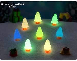 Luminous miniature Christmas tree set with colorful glowing effect for DIY micro landscapes