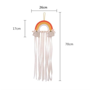 Detailed dimensions of rainbow weave hairclip organizer with ribbons and measurements