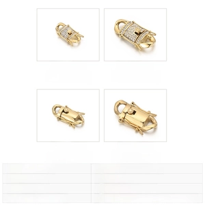 Size chart for stainless steel dragon lobster clasps with dimensions and weights