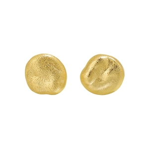 Minimalistische S925 Silber Ohrstecker in Gold mit unregelmäßiger Bio-Textur