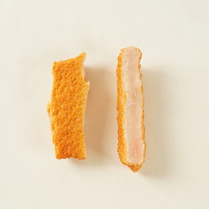 Realistic PVC fried chicken fillet food model keychain accessory with meat texture