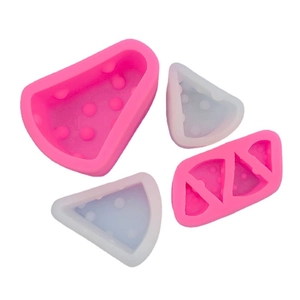 Cheese block silicone mold for mousse and cake making with irregular geometric shapes