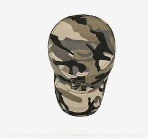 Top view of camouflage patrol cap with embroidered Airborne badge in jungle pattern