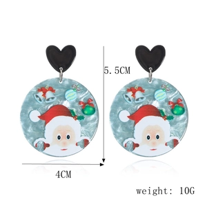 Detailed view of Santa Claus earrings with 5.5cm height and 10g weight specifications