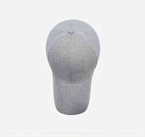 Top view of a grey mesh baseball cap with Sport embroidery and extended sun visor