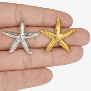 304 stainless steel starfish stud earrings in gold and silver finish for women