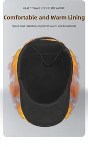 Detail of warm thickened fleece lining with heat storage technology and adjustable strap
