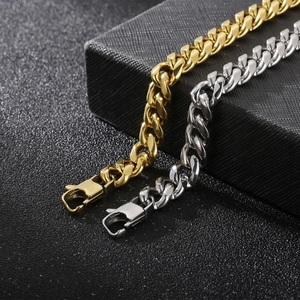 Classic double woven stainless steel Cuban bracelets in gold and silver finishes