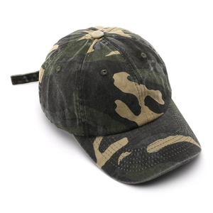 Classic camouflage cotton baseball cap with adjustable strap for outdoor sun protection