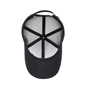 Casquette trucker noire respirante pour hommes avec filet et boucle en métal argenté
