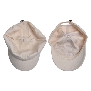 Classic cream cotton baseball cap with adjustable strap and six-panel design for adults