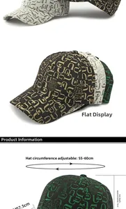 Detail der verstellbaren Metallschnalle und des Jacquard-Musters auf dem Baseballcap
