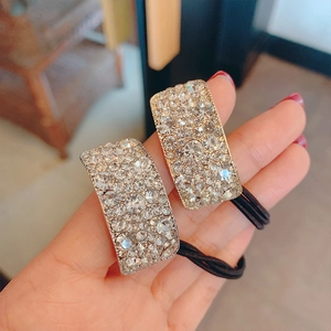 Rhinestone Alloy Hair Ties Elastic Ponytail Holder Scrunchies Korean Style Women Elegant Hair Accessories