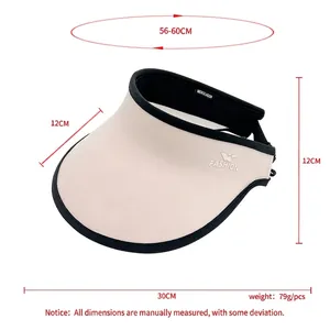 Cappello da sole estivo da donna con protezione UV e tesa larga in beige e rosa