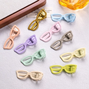 Cute Sunglasses Shape Hair Clip Resin Metal Duckbill Barrette Sweet Fashion Side Pin Hair Accessory For Women Girls