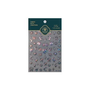 3D holographic nail art stickers with unicorn stars and butterflies on M-166 card