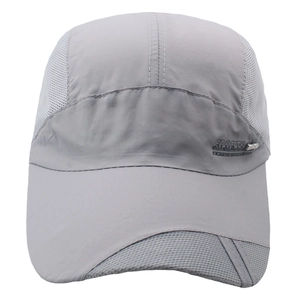 Casquette de baseball en mesh gris respirant avec tissu à séchage rapide pour le plein air