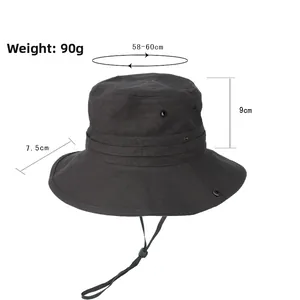Detail of outdoor sun hat weighing 90g with 58-60cm circumference and chin strap