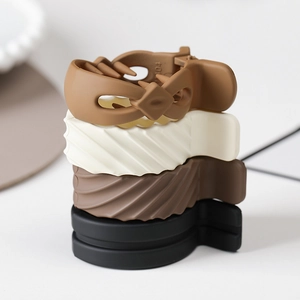 Elegant matte high ponytail shark clips in beige, brown and black colors for women