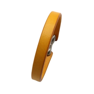Minimalistisches gelbes Lederarmband mit silbernem S-Verschluss für Damen und Herren