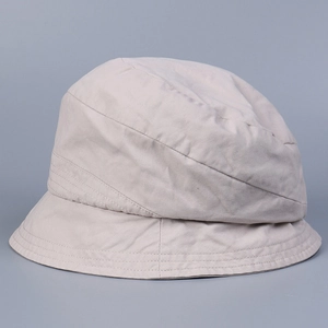Washed Cotton Bucket Hat Foldable Summer Sunshade Wide Brim Breathable Plain Color Outdoor Casual Sun Hat For Women