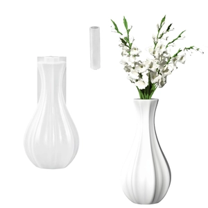Minimalistische DIY Harz-Vasenform für Wanddeko mit glatten Reliefstrukturen