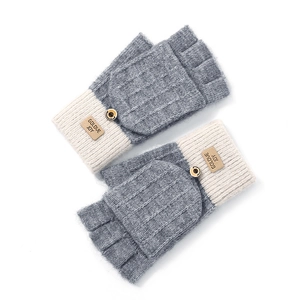 Winter Knit Gloves Men Women Fleece Lined Alpaca Wool Blend Warm Jacquard Touchscreen Convertible Flip Top Fingerless Mittens