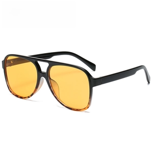 Retro Aviator Polarized Sunglasses For Men Women Double Bridge PC Frame Fashion Gradient Lens UV Protection
