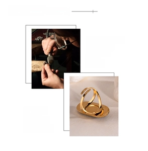 Artisanat détaillé de la bague lapis vintage avec finition polie plaquée or 18 carats