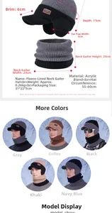 Spécifications du ensemble bonnet et tour de cou en tricot avec doublure polaire