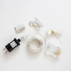 LED Christmas string light kit with GS certified EU power adapter and battery box