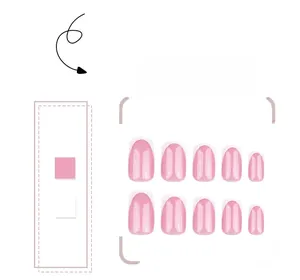 Detailed view of 10pcs pink cat eye press-on nails with shimmering pearlescent finish