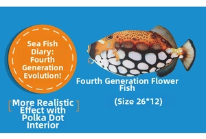 Detailed view of the realistic triggerfish pencil case with 26x12cm size and metal hook