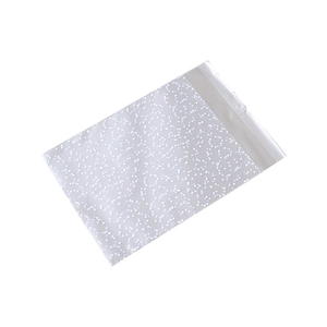 Frosted self-adhesive packaging bag with white polka dots for cookies and jewelry