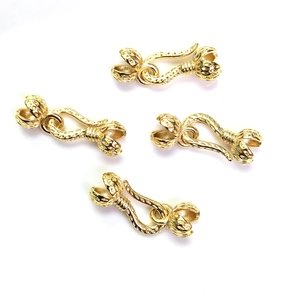 Quattro connettori a S testurizzati in oro 14K per la creazione di collane e bracciali DIY