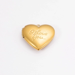 Heart Locket Pendant 316L Stainless Steel Engraved I Love You Photo Memorial Romantic Jewelry Gift