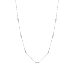 Sparkling S925 sterling silver choker necklace with multiple cubic zirconia pendants