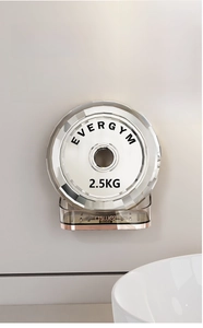 Wall-mounted soap holder showing 2.5kg load-bearing capacity with gold metal trim