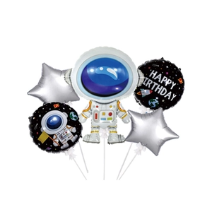 Astronaut and star foil balloon set for outer space themed birthday party decorations