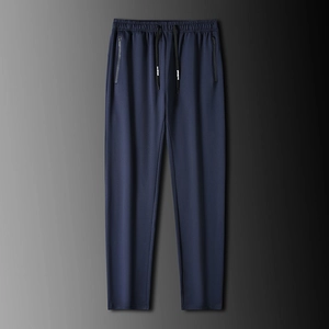 Pantalón deportivo azul marino para hombre con cordón y bolsillos con cremallera