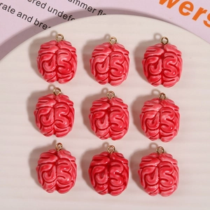 Brain Shape Pendants Resin DIY Jewelry Making Charms For Earrings Bag Accessories Novelty Anatomical Design