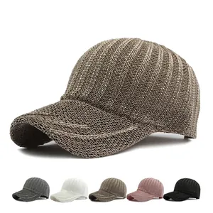 Breathable knit sun hat baseball cap for outdoor use shown in five different colors