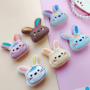 Cute Korean fabric cartoon rabbit doll accessories set in six assorted vibrant colors