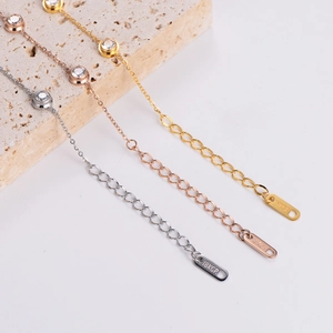 Elegante 18KGP Armband Verlängerungskette mit funkelnden Zirkonia in Gold und Silber