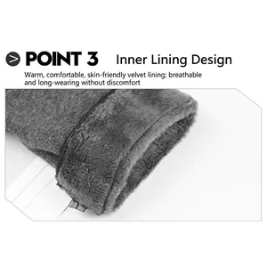 Women's warm winter knit gloves with thick grey velvet lining for thermal protection