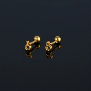 Unisex 316 Stainless Steel Cute Rabbit Head Stud Earrings Minimalist Bunny Animal Shape Screw Back Piercing Jewelry