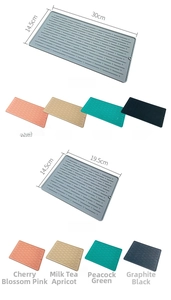 Silicone drying mat in multiple colors and sizes showing non-slip striped texture details